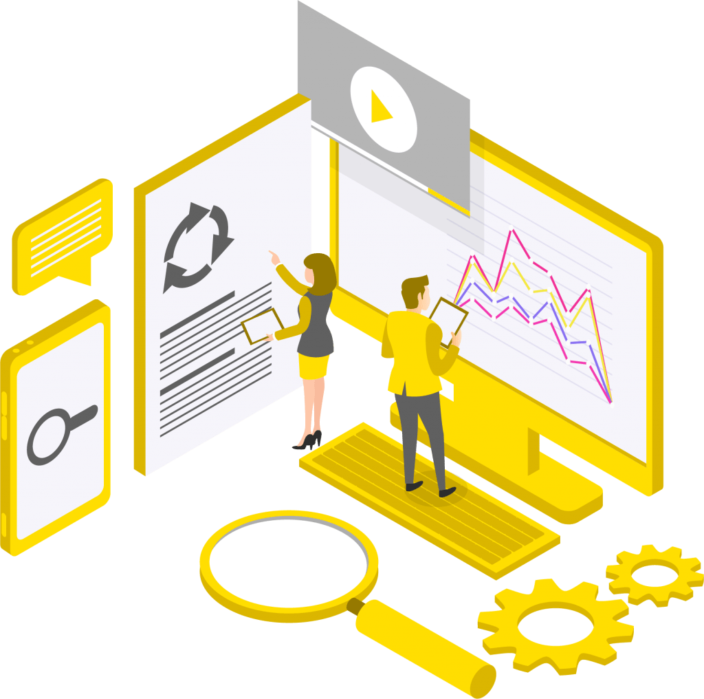 Website care and maintenance workflow illustration
