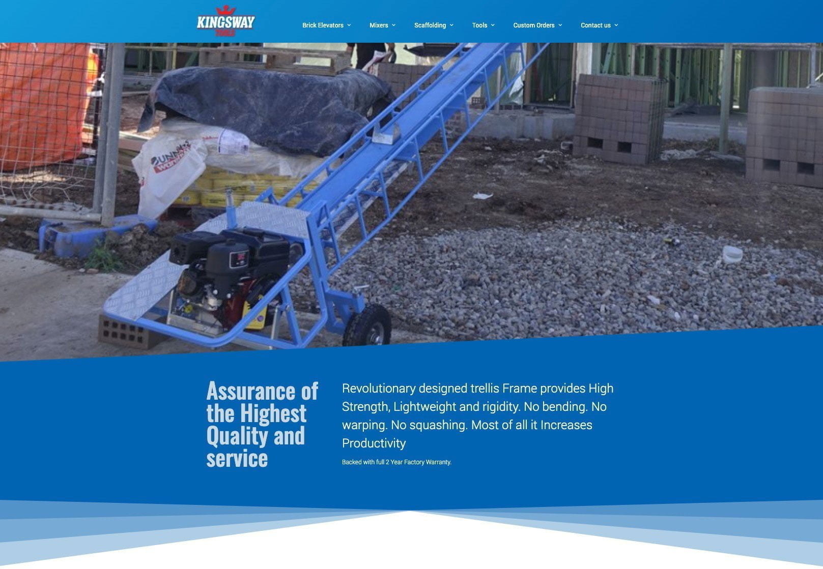 Tools and equipment hire website displayed across devices