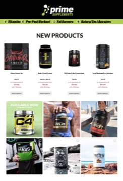 Prime Supplements ecommerce website